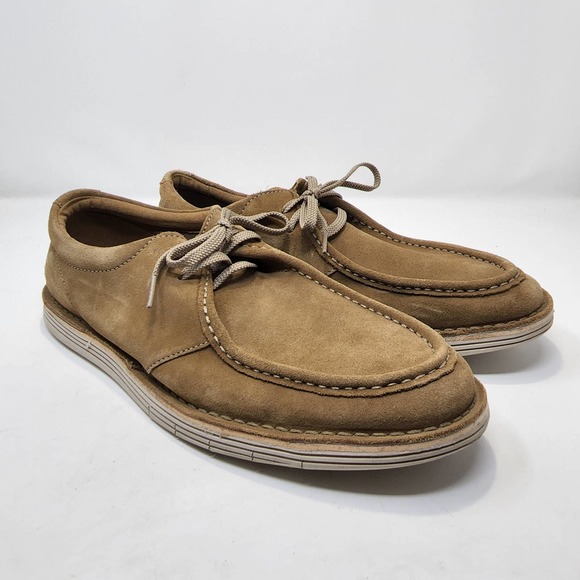 Clarks Collection Mens Forge Run Tan Suede Leather Slip On Loafer Shoes Size 12M - Picture 1 of 9